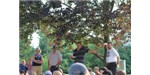 Meeting organizers Drew Harvell, Pete Hudson, Colin Parrish, and Mike Antolin enjoy the conference picnic.