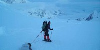 Willman embarks on a five-day trek to a research camp in Mt. McKinley, Alaska—the highest peak in North America – during a 2007 expedition.  Courtesy of Gabriel Willmann