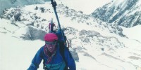 Robert Roach climbing Mt. McKinley during a 1989 expedition where he studied how Acute Mountain Sickness relates to breathing control. Elevation: 15,000 feet. Courtesy of Robert Roach