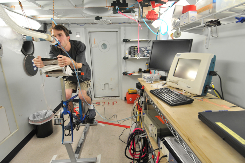 The experiment is part of a larger study that aims to understand how the body controls cerebral blood flow—changes in which play a role in acute mountain sickness.