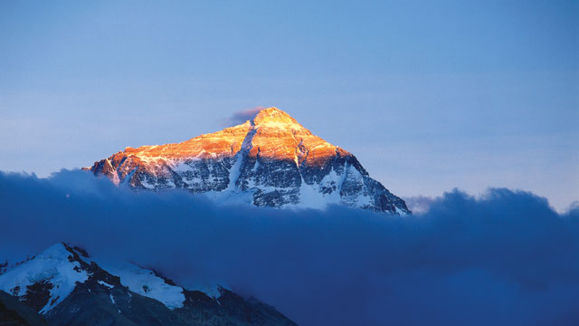Mount Everest rises to 8,848 m (29,028 ft) and has claimed the lives of more than 100 climbers.Bernard Goldbach / Wikipedia