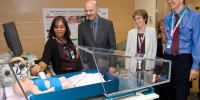 Representatives from Hospital for Sick Children, #7 among international institutions this year, and members of the Ontario government tour the Physiological Research Unit at SickKids.SickKids 