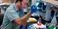 Postdoctoral fellow Ken Colodner studies the molecular mechanisms underlying neurodegenerative diseases in a neurobiology lab at Children’s Hospital Boston, this year's #5 ranked US institution.Patrick Bibbins, Children’s Hospital Boston