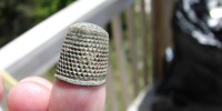 Thimble recovered from an English homestead. Roberta Estes